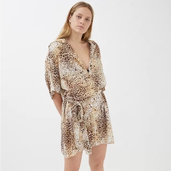 Motel animal print shirt dress UO size M - Picture 1 of 5
